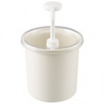 Cambro 1.7 Qt. White Insulated ColdFest Condiment Dispenser Kit with Standard Pump and Cover