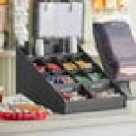 ServSense Black 12-Section Countertop Condiment Organizer - 16