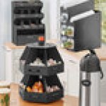 ServSense Black 12-Section Countertop Condiment Organizer - 16