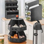 ServSense Black 12-Section Countertop Condiment Organizer - 16