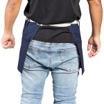 Uncommon Chef 3103 Navy Customizable Poly-Cotton Beltway Waist Apron with Natural Webbing and 3 Pockets - 14