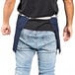 Uncommon Chef 3103 Navy Customizable Poly-Cotton Beltway Waist Apron with Natural Webbing and 3 Pockets - 14