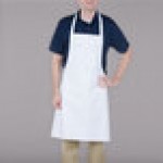 Chef Revival White Poly-Cotton Economy Customizable Bib Apron with 1 Pocket - 34