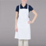 Chef Revival White Poly-Cotton Economy Customizable Bib Apron with 1 Pocket - 34