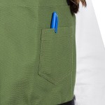 Uncommon Chef 3116 Sea Green Customizable 100% Cotton Canvas Aura Bib Apron with Black Webbing and 3 Pockets - 34
