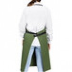 Uncommon Chef 3116 Sea Green Customizable 100% Cotton Canvas Aura Bib Apron with Black Webbing and 3 Pockets - 34