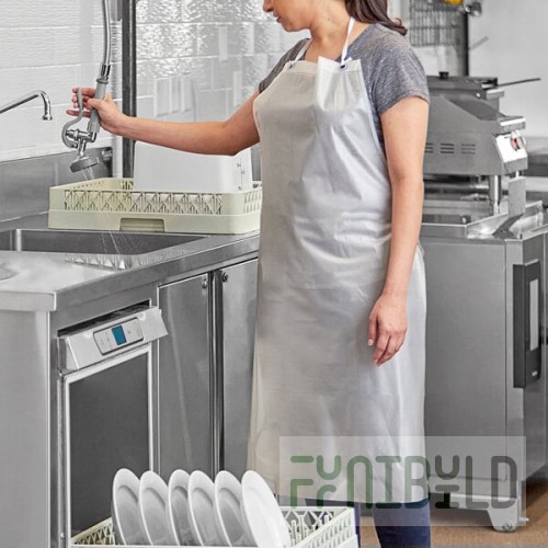 Choice Clear 8 Mil Light Weight Vinyl Dishwasher Apron - 40