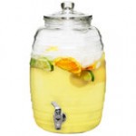 Stylesetter Oak Grove 2.5 Gallon Glass Beverage Dispenser with Galvanized Metal Base by Jay Companies