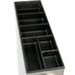 Servend 2741001 CD3A-C Stainless Steel 3-Slot Vertical 12 - 46 oz. Countertop Cup Dispenser Cabinet with Top Condiment Organizer