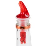 TableCraft 148A 1 oz. Red Spout / Red Tail Measured Liquor Pourer without Collar - 12/Pack