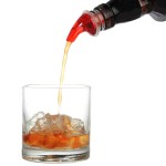 TableCraft 148A 1 oz. Red Spout / Red Tail Measured Liquor Pourer without Collar - 12/Pack
