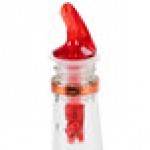 TableCraft 148A 1 oz. Red Spout / Red Tail Measured Liquor Pourer without Collar - 12/Pack