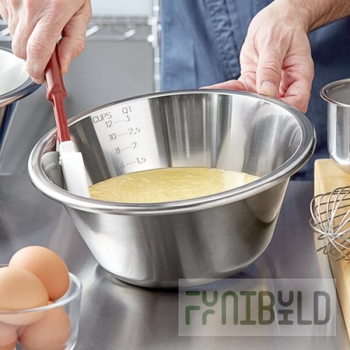 Linden Sweden 513411 Jonas 3 Qt. Heavy-Duty Stainless Steel Mixing / Whipping Bowl