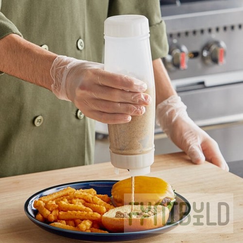 San Jamar EZ-KLEEN® 20 oz. Sauce Bottle with Large Valve 857320L