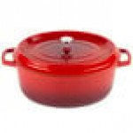 GET Heiss 6.5 Qt. Red Enamel Coated Cast Aluminum Oval Dutch Oven with Lid CA-007-R/BK/CC