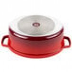 GET Heiss 6.5 Qt. Red Enamel Coated Cast Aluminum Oval Dutch Oven with Lid CA-007-R/BK/CC