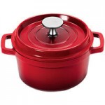 GET Heiss 6.5 Qt. Red Enamel Coated Cast Aluminum Oval Dutch Oven with Lid CA-007-R/BK/CC