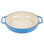 Lodge EC3CC33 3.6 Qt. Caribbean Blue Enameled Cast Iron Casserole Dish with Cover