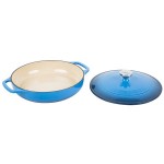 Lodge EC3CC33 3.6 Qt. Caribbean Blue Enameled Cast Iron Casserole Dish with Cover