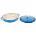 Lodge EC3CC33 3.6 Qt. Caribbean Blue Enameled Cast Iron Casserole Dish with Cover
