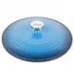 Lodge EC3CC33 3.6 Qt. Caribbean Blue Enameled Cast Iron Casserole Dish with Cover