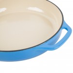 Lodge EC3CC33 3.6 Qt. Caribbean Blue Enameled Cast Iron Casserole Dish with Cover