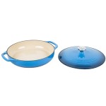 Lodge EC3CC33 3.6 Qt. Caribbean Blue Enameled Cast Iron Casserole Dish with Cover