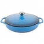 Lodge EC3CC33 3.6 Qt. Caribbean Blue Enameled Cast Iron Casserole Dish with Cover
