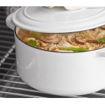 Valor 6 Qt. Arctic White Enameled Cast Iron Dutch Oven