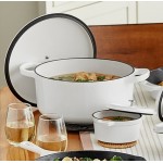 Valor 6 Qt. Arctic White Enameled Cast Iron Dutch Oven