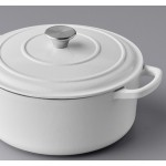Valor 6 Qt. Arctic White Enameled Cast Iron Dutch Oven