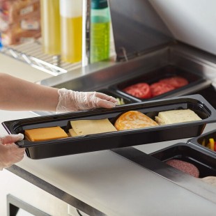 Vigor 1/2 Size Long Black Food Pan - 2 Vigor 1/2 Size Long Black Food Pan - 2