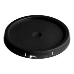 BWAY 5 Gallon Black Round Pail Cover with Tear Skirt and Gasket - 10/Case BWAY 5 Gallon Black Round Pail Cover with Tear Skirt and Gasket - 10/Case
