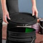 BWAY 5 Gallon Black Round Pail Cover with Tear Skirt and Gasket - 10/Case BWAY 5 Gallon Black Round Pail Cover with Tear Skirt and Gasket - 10/Case