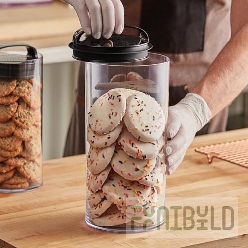 Prepara Evak Fresh Saver 4 Qt. Clear SAN Plastic Round Airtight Food Storage Container with Push Down Lid 3044-B