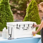 CaterGator JB65WH4 White 4 Faucet 68 Qt. Insulated Jockey Box with 79 ft. Coils CaterGator JB65WH4 White 4 Faucet 68 Qt. Insulated Jockey Box with 79 ft. Coils