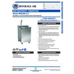 Beverage-Air BM23HC-C-S Single Tap Club Top Kegerator Beer Dispenser - Stainless Steel, (1) 1/2 Keg Capacity