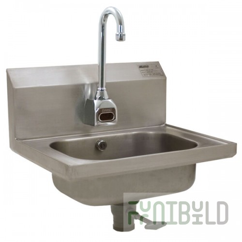 Eagle Group HSA-10-FOE Electronic Hand Sink with Gooseneck Faucet, Basket Drain, Polymer Lever Drain, and Overflow