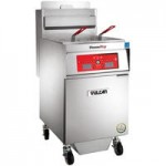 Vulcan 1TR65D-1 PowerFry3 Natural Gas 65-70 lb. Floor Fryer with Solid State Digital Controls - 80,000 BTU