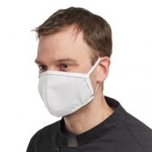 Mercer Culinary M69010BK Black Reusable Non-Woven Polypropylene Anatomical Protective Face Mask - 8 1/2