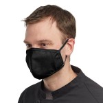 Mercer Culinary M69010BK Black Reusable Non-Woven Polypropylene Anatomical Protective Face Mask - 8 1/2