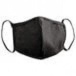 Mercer Culinary M69010BK Black Reusable Non-Woven Polypropylene Anatomical Protective Face Mask - 8 1/2