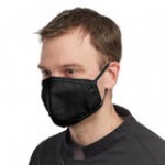 Mercer Culinary M69010BK Black Reusable Non-Woven Polypropylene Anatomical Protective Face Mask - 8 1/2