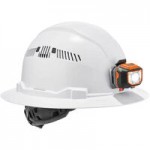 Ergodyne Skullerz 8972 Orange Class C Cap Style Hard Hat with LED Light and 4-Point Ratchet Suspension