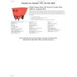 Vestil TDT-50-HD-RED 0.5 Cu. Yd. Red Heavy-Duty Bulk Tilt Truck - 1,400 lb. Capacity
