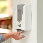 Novo White Manual Foam Hand Soap / Sanitizer Dispenser 33.8 fl. oz. (1000 mL)