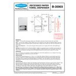 Bobrick B-35903.MBLK TrimLineSeries C-Fold / Multifold Black Stainless Steel Recessed Paper Towel Dispenser Bobrick B-35903.MBLK TrimLineSeries C-Fold / Multifold Black Stainless Steel Recessed Paper Towel Dispenser