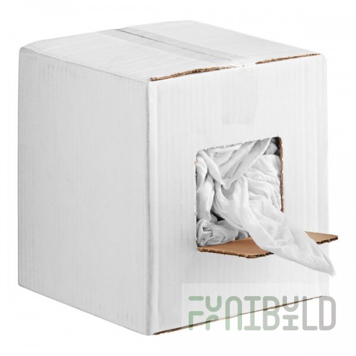Hospeco White Medium Weight New Washed T-Shirt Rags in Bulk - 10 lb.