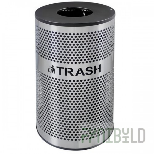 Ex-Cell Kaiser VCT-33 PERF SS Venue Collection 33 Gallon Perforated Stainless Steel Round Trash Can