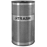 Ex-Cell Kaiser VCT-33 PERF SS Venue Collection 33 Gallon Perforated Stainless Steel Round Trash Can